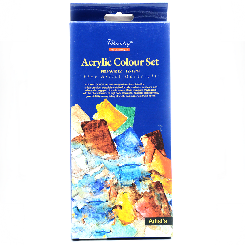 PHOENIX/CHIVALRY 12COL ACRYLIC COLOUR SET 12X12ML