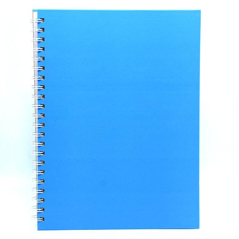 HARD COVER PLAIN SPIRAL 1LINE NOTEBOOK 100PAGE A4-SKY BLUE