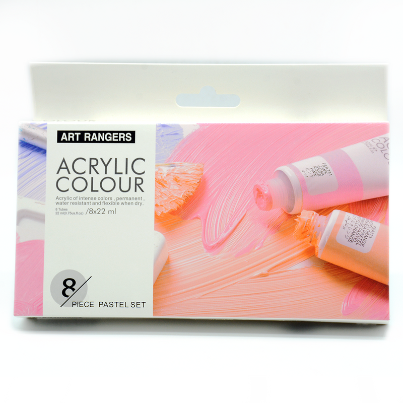 ART RANGER ACRYLIC COLOUR 8X22ML PASTEL COLOR