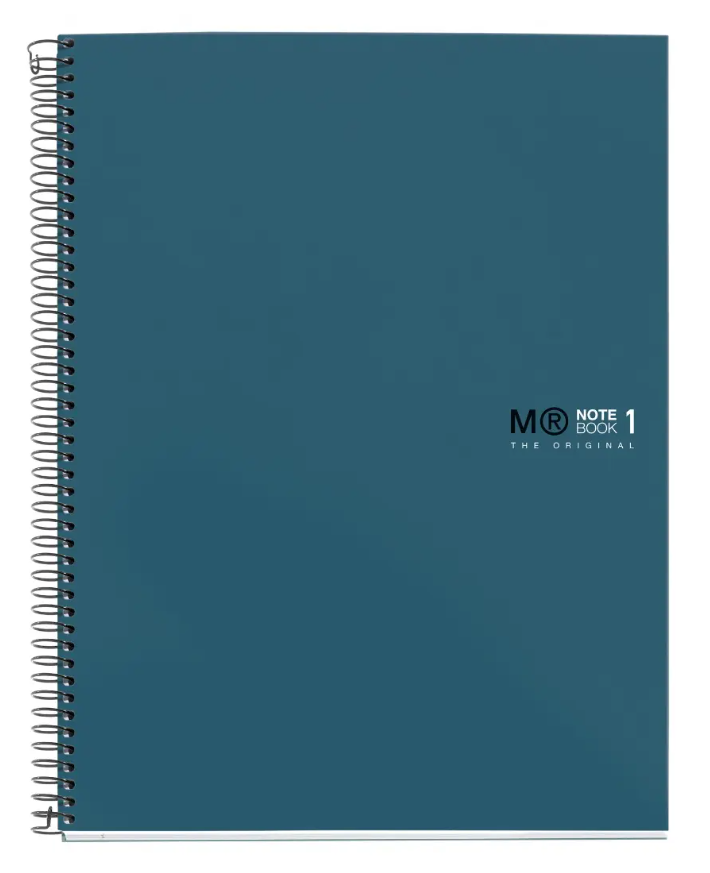 MIQUELRIUS MR-1 HARD COVER SPIRAL A4 90G 80SHT 5MM SQR NOTEBOOK -OCEAN BLUE