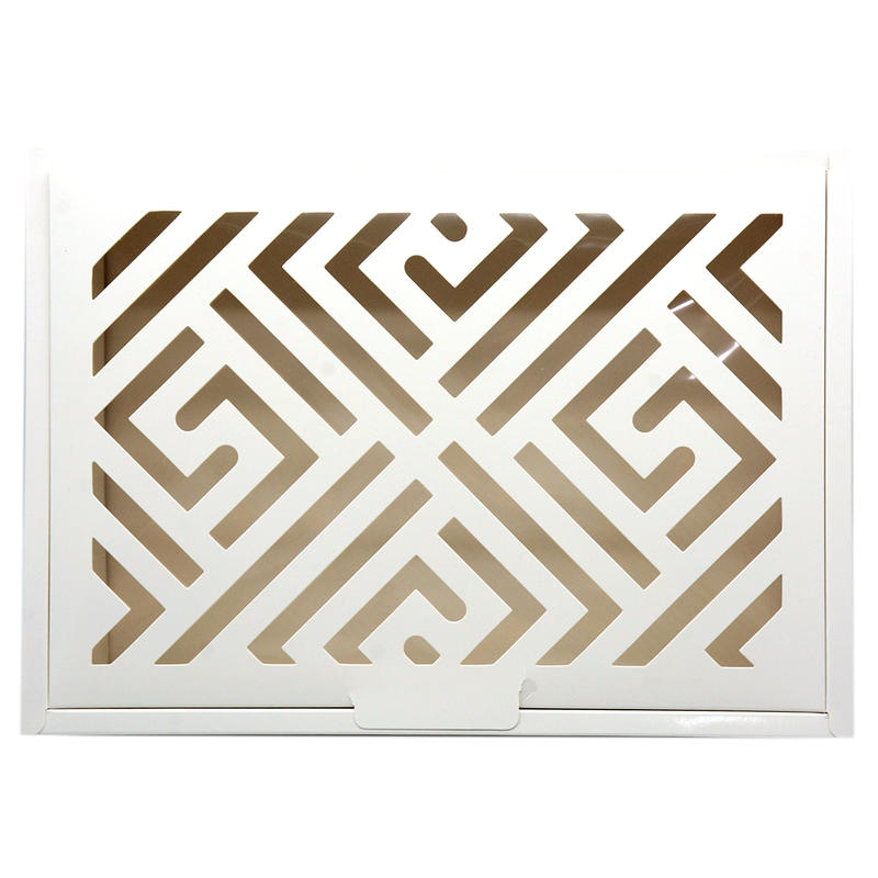 WHITE BOX W/WINDOW LASER CUT DESIGN 25X35X9CM