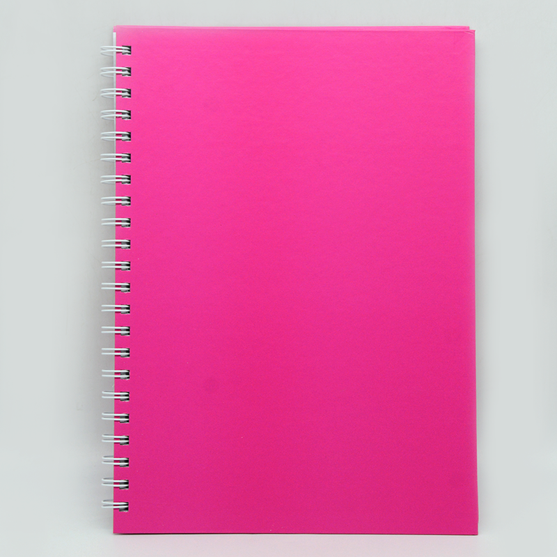 HARD COVER PLAIN SPIRAL 1LINE NOTEBOOK 100PAGE A4 FUCHSIA