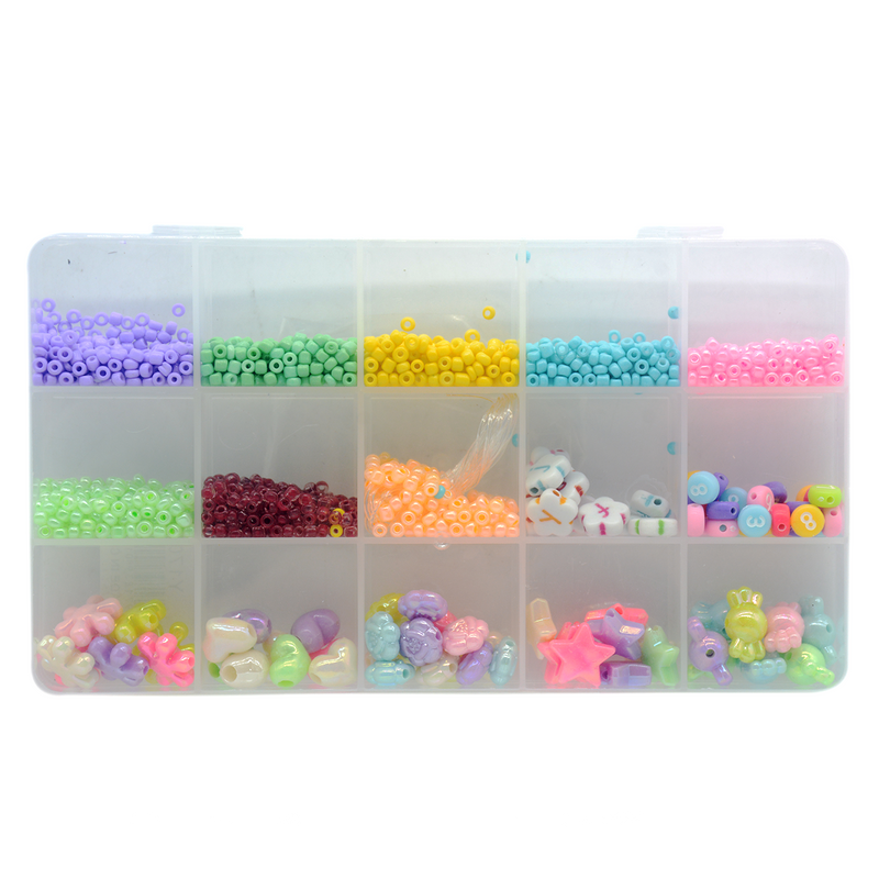 DIY BEADS SET IN RECTANGLE PLASTIC BOX Y170