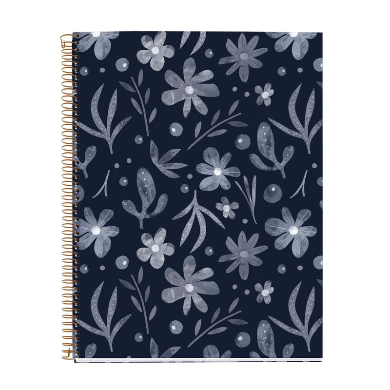 MIQUELRIUS MR HARD COVER SPIRAL A4 70G 120SHT 1LINE NOTEBOOK-DARK GARDEN MIDNIGHT