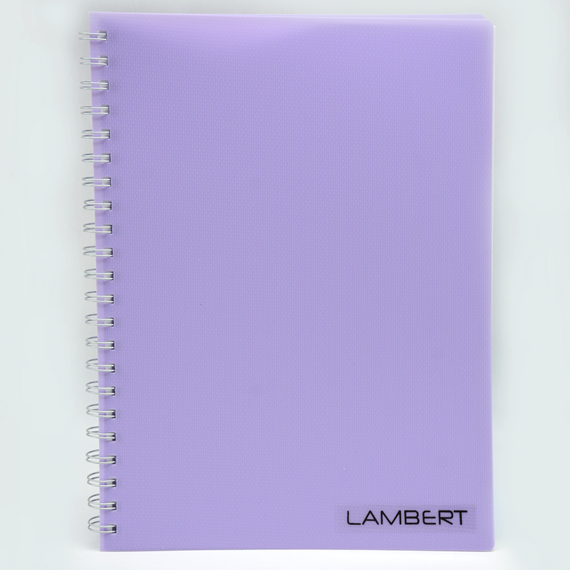 LAMBERT PP COVER SPIRAL 1LINE NOTE BOOK A4 100SH-PURPLE