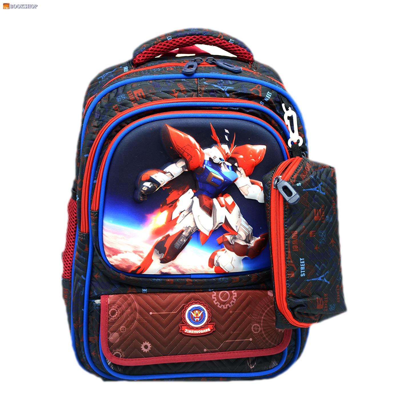 JINZHUOWANG POWER STREET 3D EMBOSSED BACKPACK 16" W/PENCIL CASE