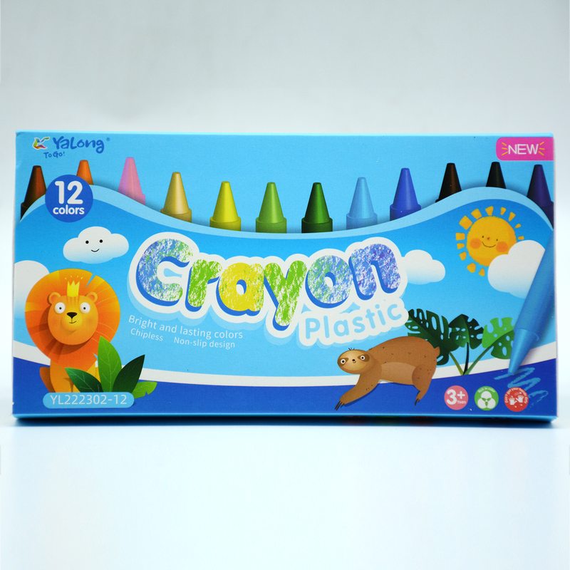 YALONG CRAYON PLASTIC 12COLORS PACK