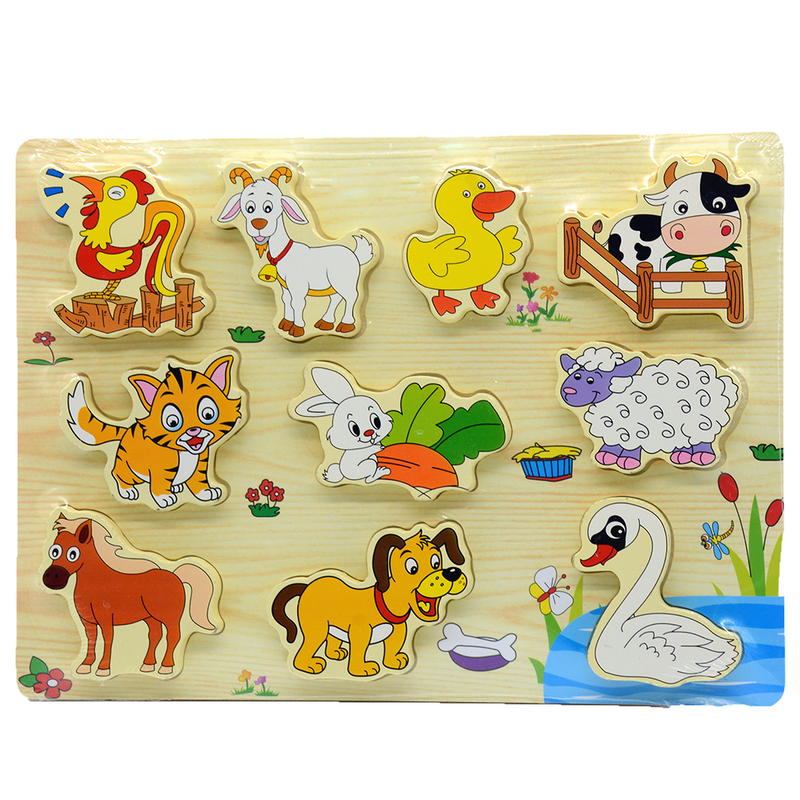 WOODEN PUZZLE BOARD- FARM ANIMALS