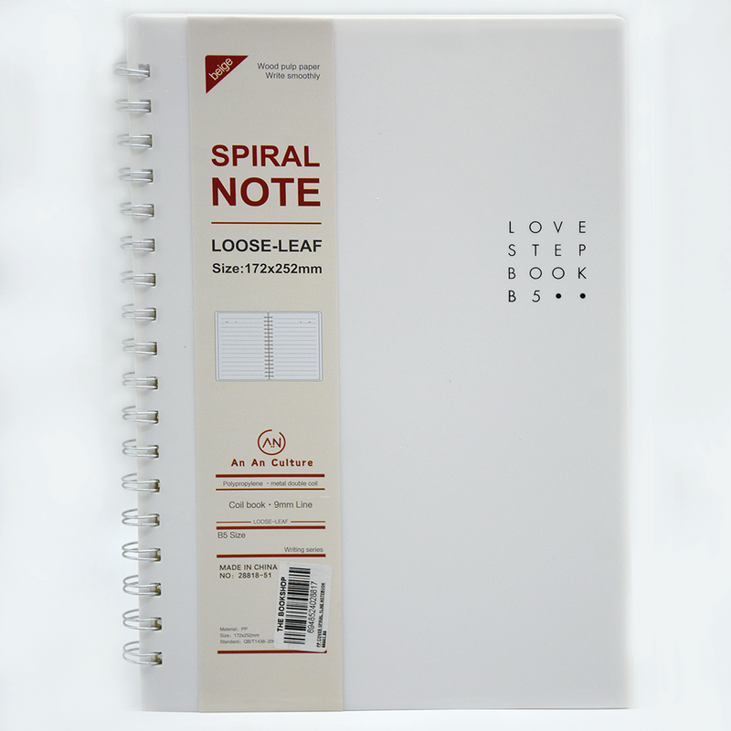 PP COVER SPIRAL 1LINE NOTEBOOK 80SHT B5