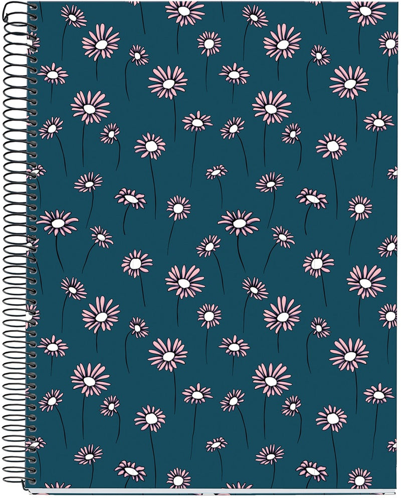 MIQUELRIUS MR-4 HARD COVER SPIRAL A4 70G 120SHT 1LINE NOTEBOOK- BLUE DAISIES