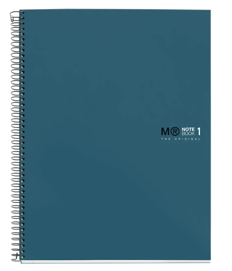 MIQUELRIUS MR-1 HARD COVER SPIRAL A4 90G 80SHT 1LINE NOTEBOOK-OCEAN BLUE