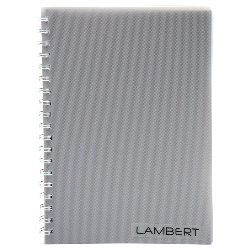 LAMBERT PP COVER SPIRAL 1LINE NOTE BOOK B5 100SH- GRAY