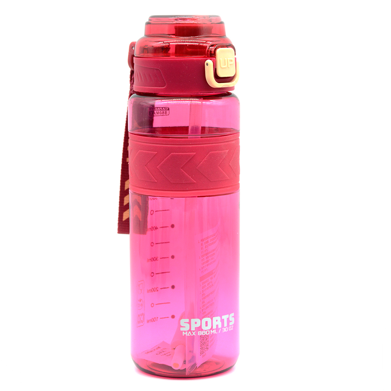 SPORTS TRANSPARENT WATER BOTTLE 880ML 6310-ASSTD