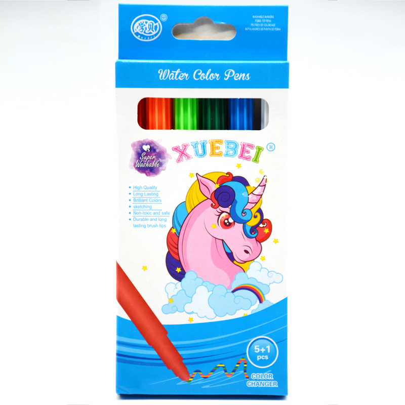 XUEBEI WATER COLOR PENS 6COLORS PACK (5+1)