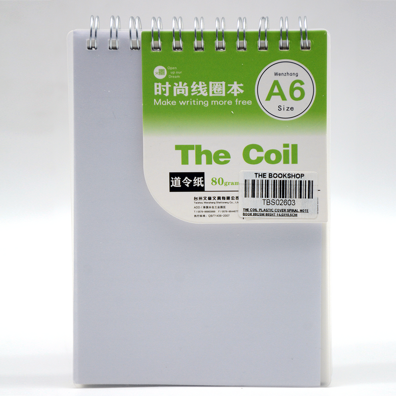 THE COIL PLASTIC COVER SPIRAL NOTE BOOK 80GSM 80SHT 14.5X10.5CM