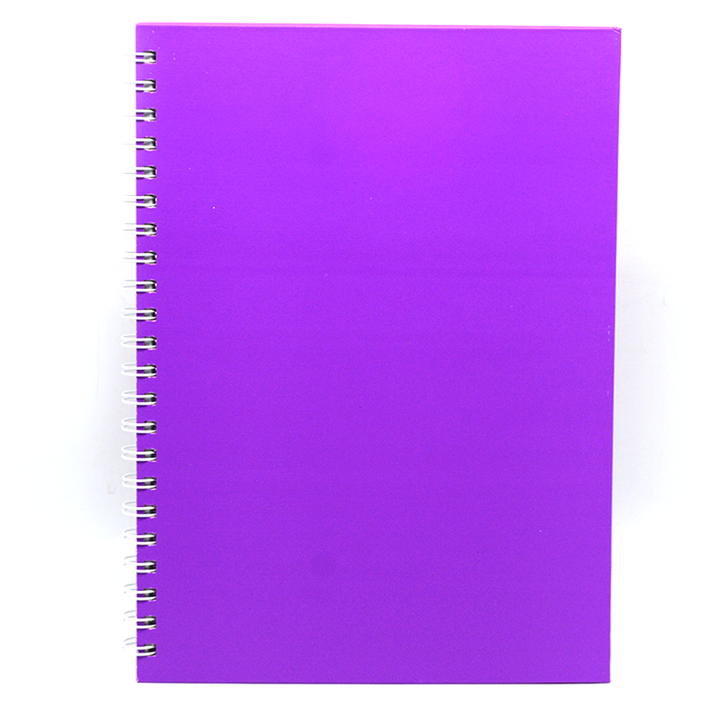 HARD COVER PLAIN SPIRAL 1LINE NOTEBOOK 100PAGE A4-PURPLE