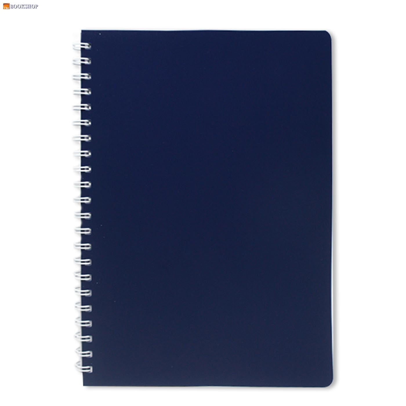 SOFT COVER PP SPIRAL 5MM SQUARE NOTEBOOK 100SHT A4 NAVY BLUE
