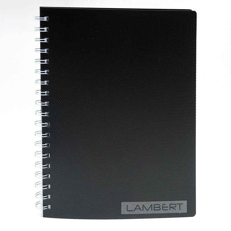 LAMBERT PP COVER SPIRAL 1LINE NOTE BOOK A4 100SH-BLACK