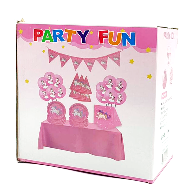 PARTY FUN UNICORN HAPPY BIRTHDAY PARTY SET.