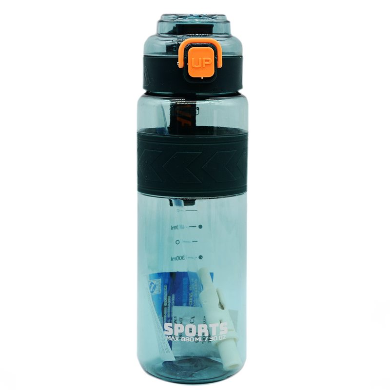 SPORTS TRANSPARENT WATER BOTTLE 880ML 6310-ASSTD