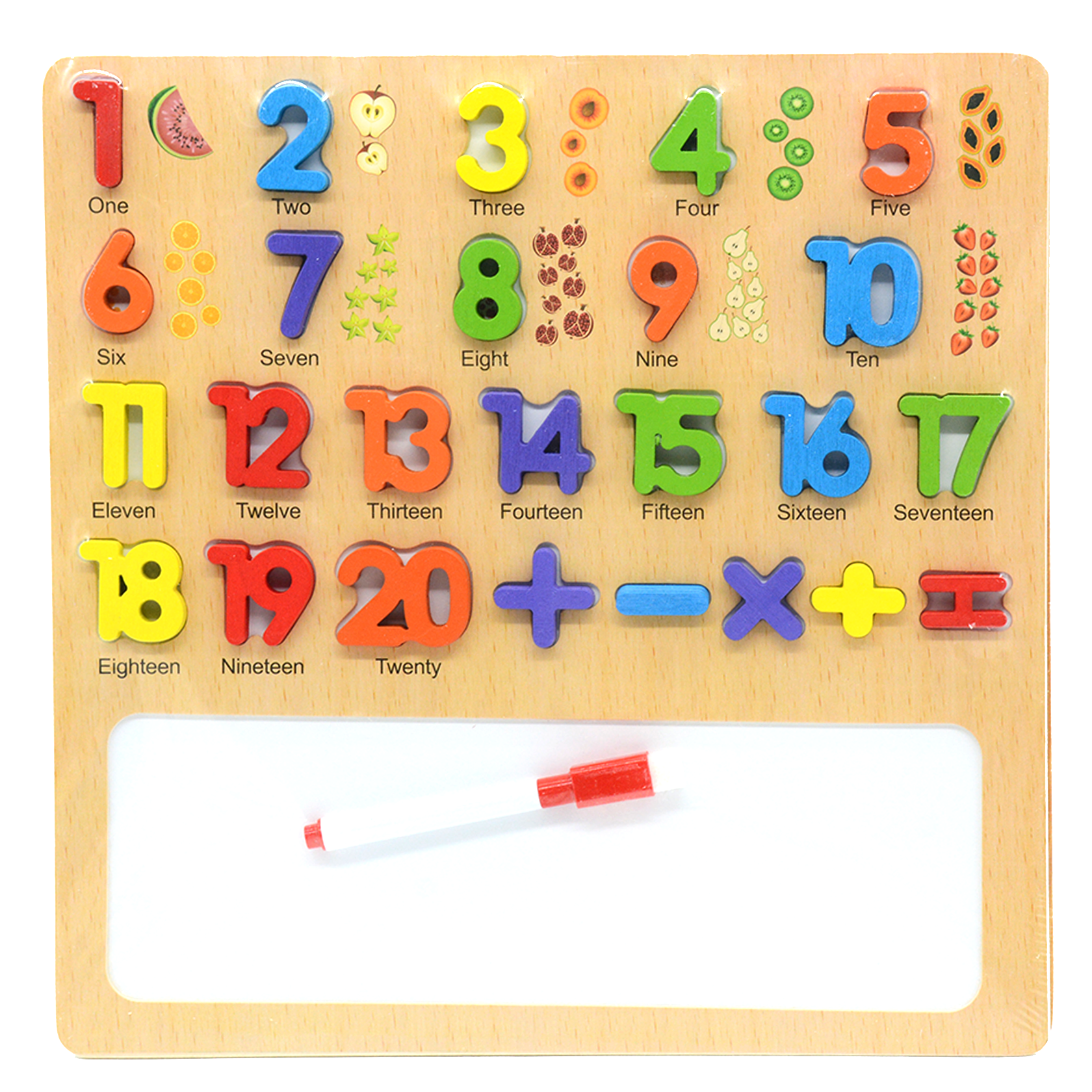 WOODEN PUZZLE BOARD 30X30CM -ARABIC NUMBERS