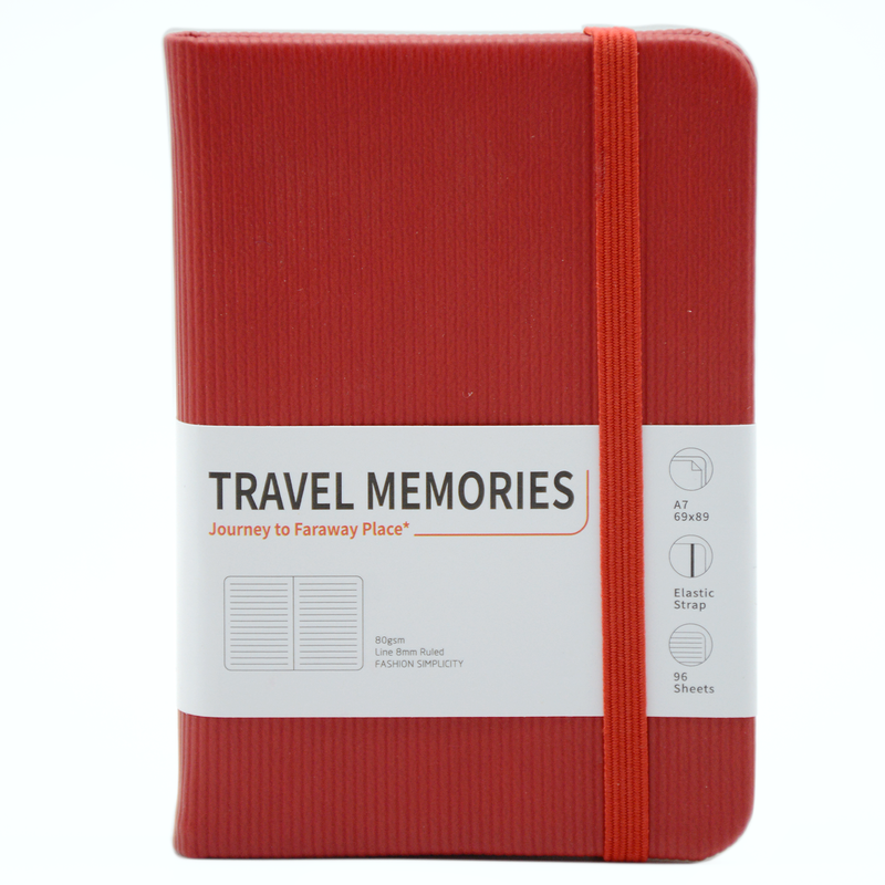 BIXU TRAVEL MEMORIES POCKET NOTEBOOK W/ELASTIC A7