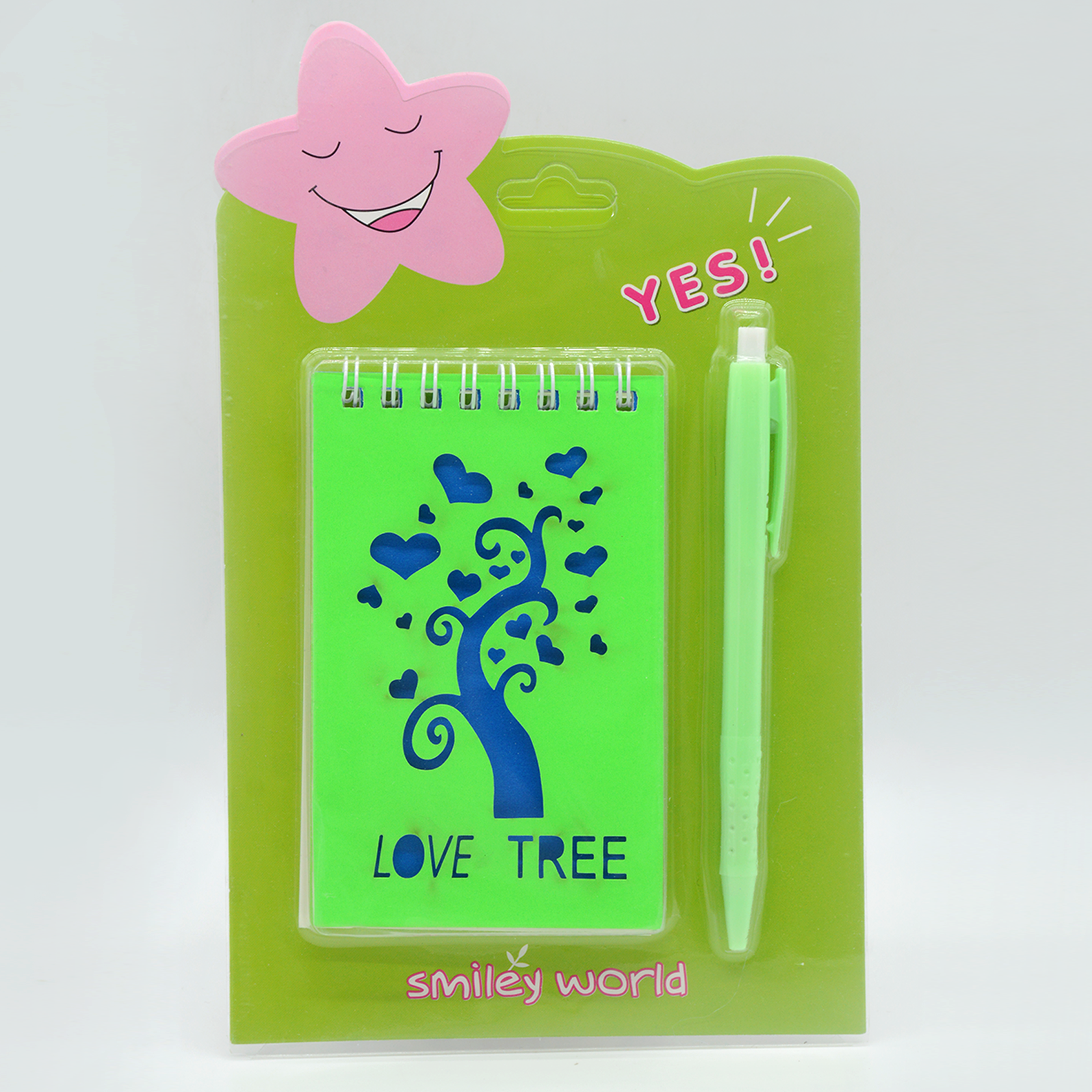 FLUORESCENT CARD COVER NOTEPAD W/PEN ASSTD