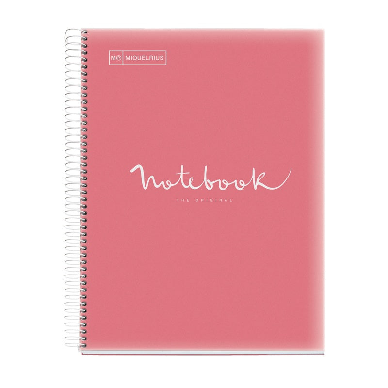 MIQUELRIUS MR PP COVER SPIRAL A4 90G 80SHT 5MM SQUARE NOTEBOOK-EMOTIONS CORAL