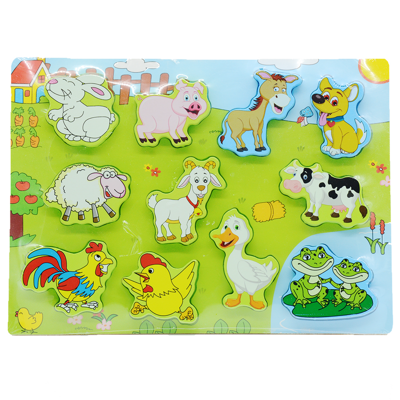 WOODEN PUZZLE BOARD- FARM ANIMALS