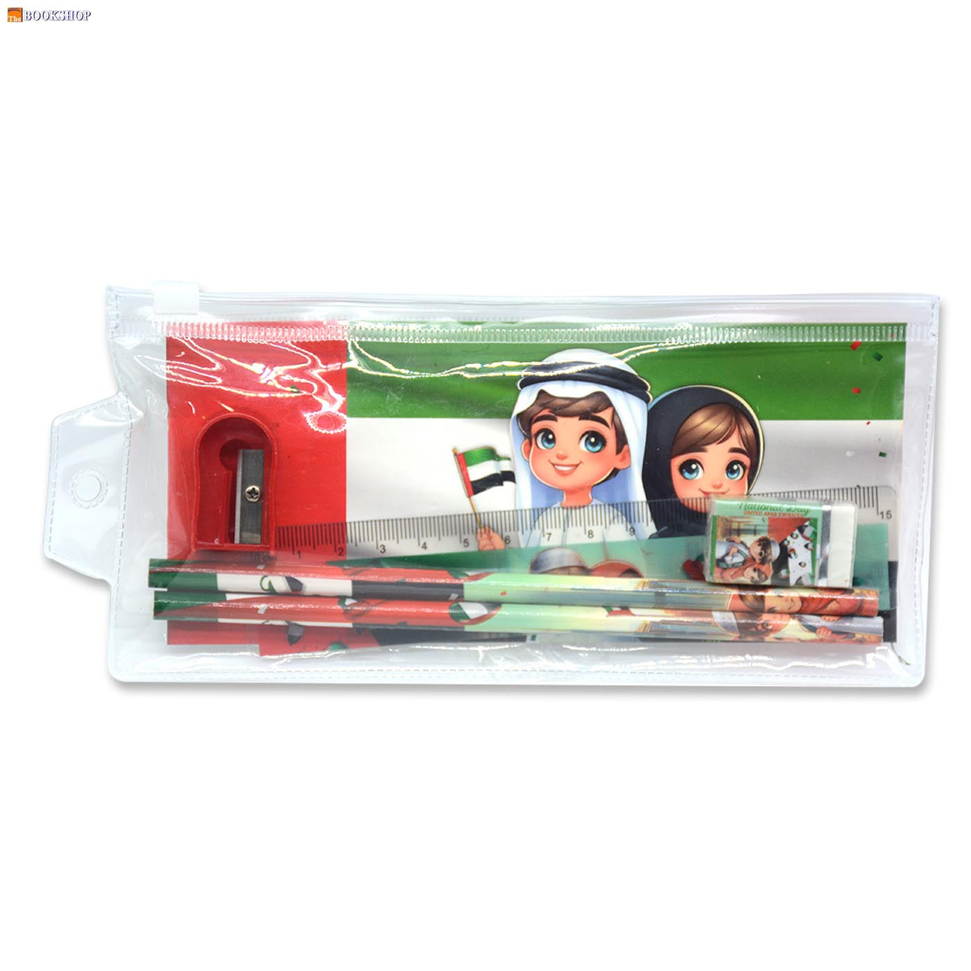 SBC UAE STATRIONERY SET 5PCS IN TRANS.ZIP LOCK CASE