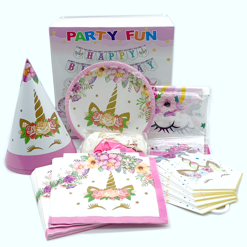 PARTY FUN FLOWER HAPPY BIRTHDAY PARTY SET