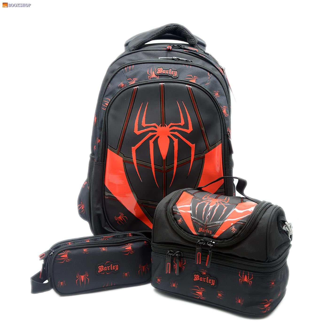 BARLEY TROLLEY BAG 18" 3COMP W/PENCIL CASE&LUNCH BAG-SPIDERMAN