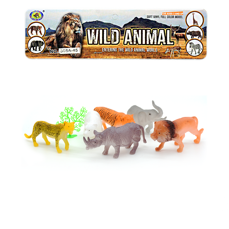 PLASTIC WILD ANIMALS 6PCS PACK