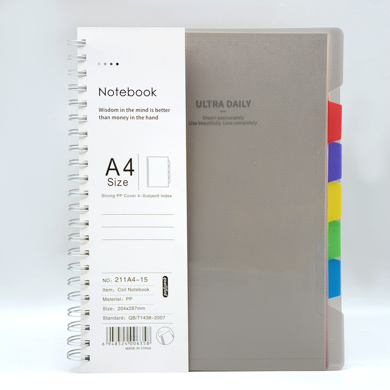 PLAIN COVER PP SPIRAL 5-SUBJECT INDEX 1LINE NOTEBOOK A4