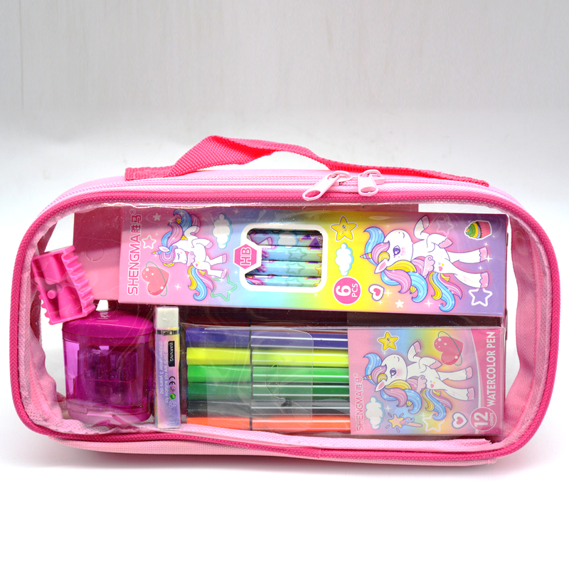 SHENGMA 6 IN1 STATIONERY SET IN ZIPPER BAG ASSTD