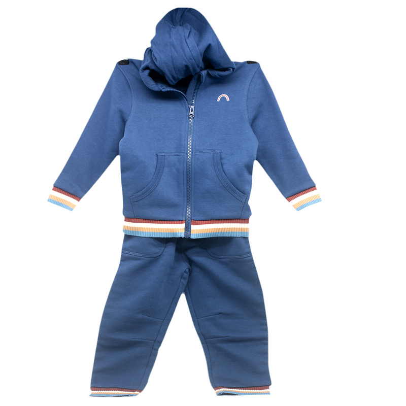 GEORGE KIDS TRACK PANTS &HOODIE JACKET W/ RAINBOW PRINT