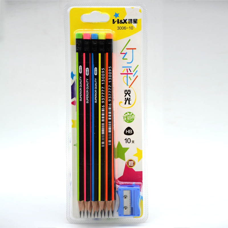 H&X HB PENCIL W/ERASER 10PCS+SHARPENER SET 3006-10