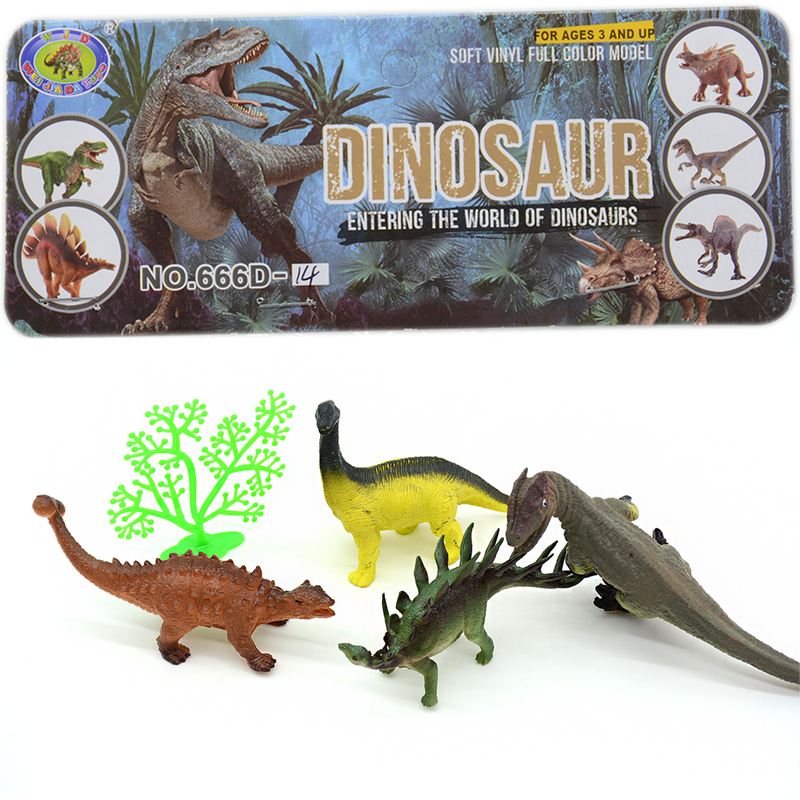 PLASTIC DINOSAUR 4PCS PACK IN POLYBAG