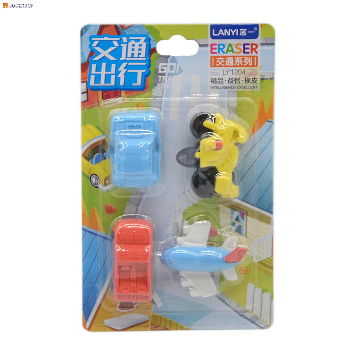 LANYI CUTE VEHICLE ERASER 4PCS BLISTER