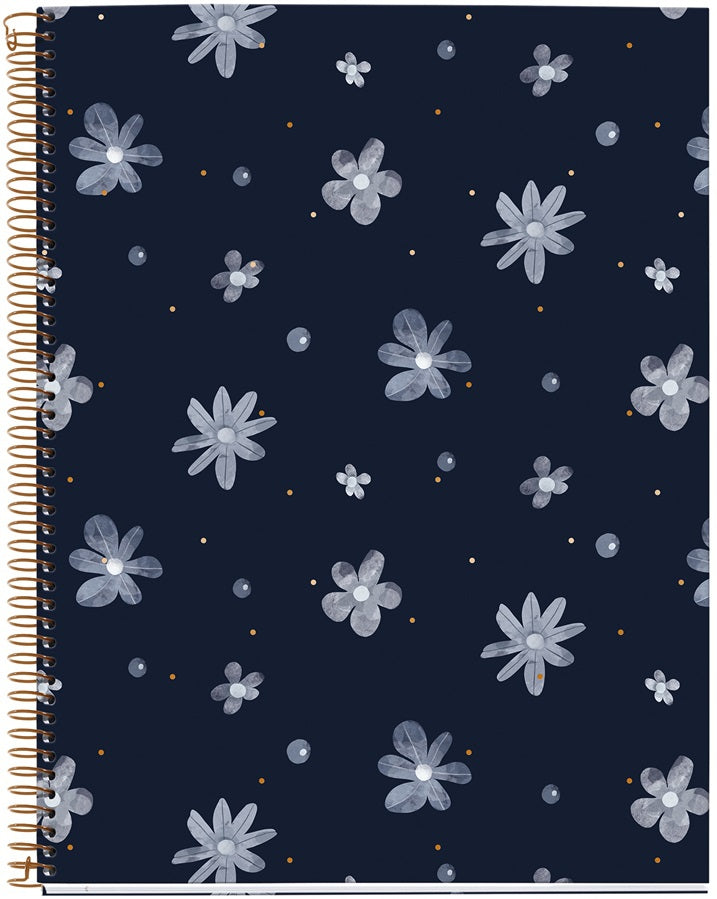 MIQUELRIUS MR-4 HARD COVER SPIRAL A4 70G 120SHT 5MM SQUARE NOTEBOOK- SPARKLES MIDNIGHT