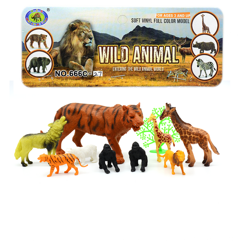 PLASTIC WILD ANIMALS 9PCS PACK