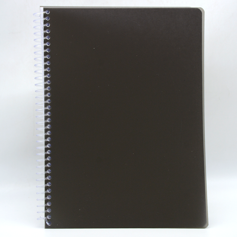 SOFT COVER SPIRAL 1LINE NOTEBOOK 70G 100SHT A4 GREY BLACK