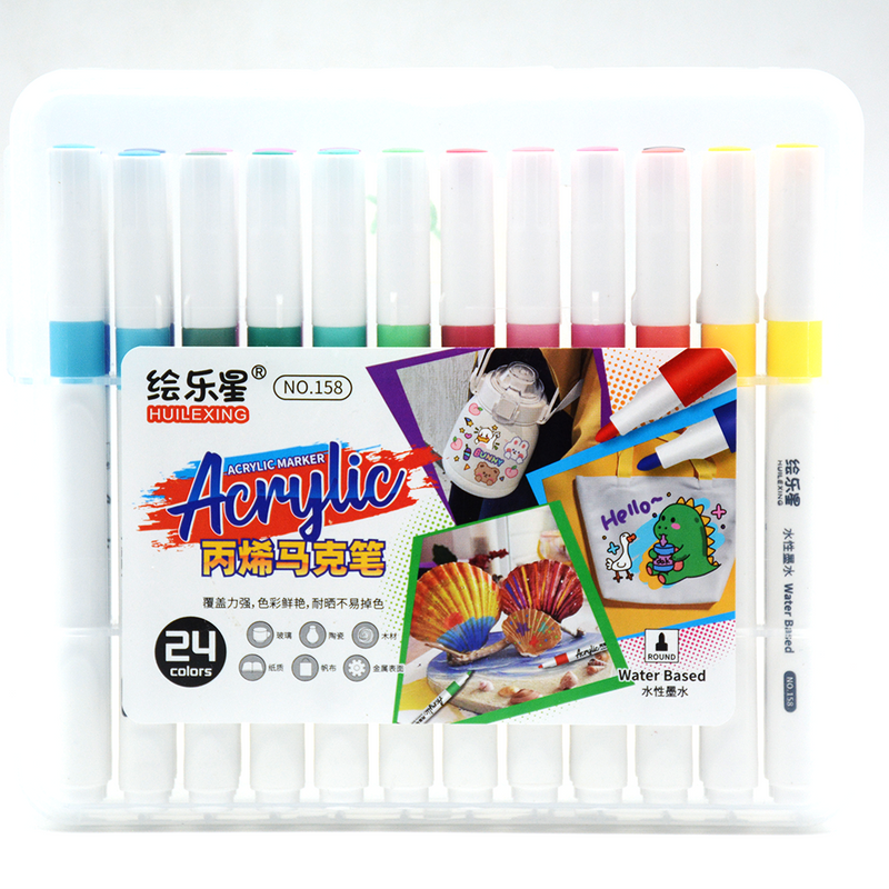 HUILEXING WATER BASED ACRYLIC MARKER 24PCS/BOX