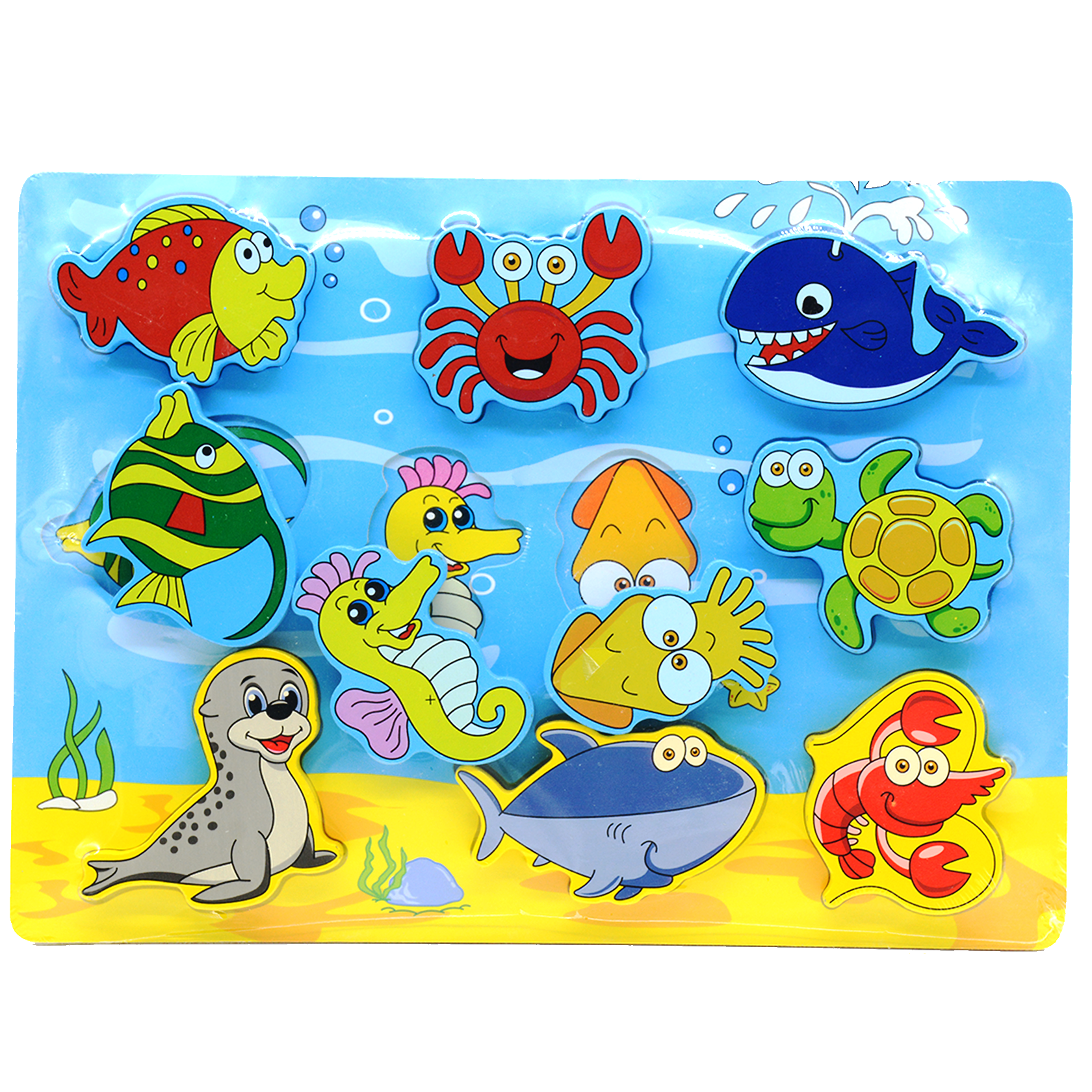 WOODEN PUZZLE BOARD- SEA ANIMALS