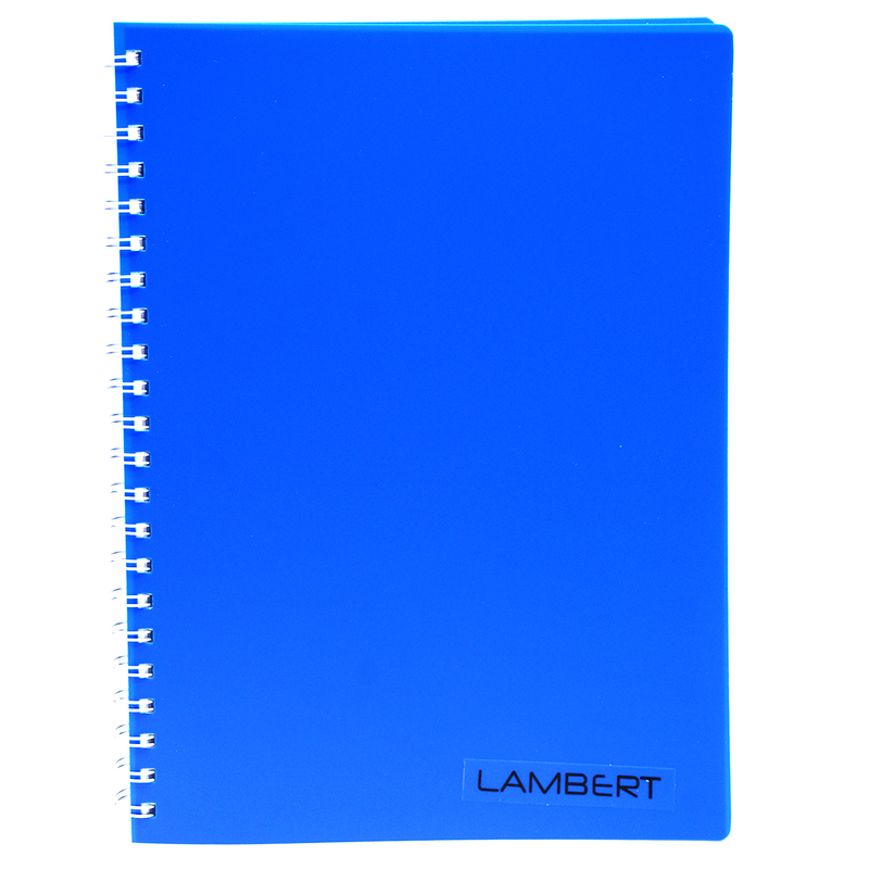 LAMBERT PP COVER SPIRAL 1LINE NOTE BOOK A4 100SH DARK BLUE