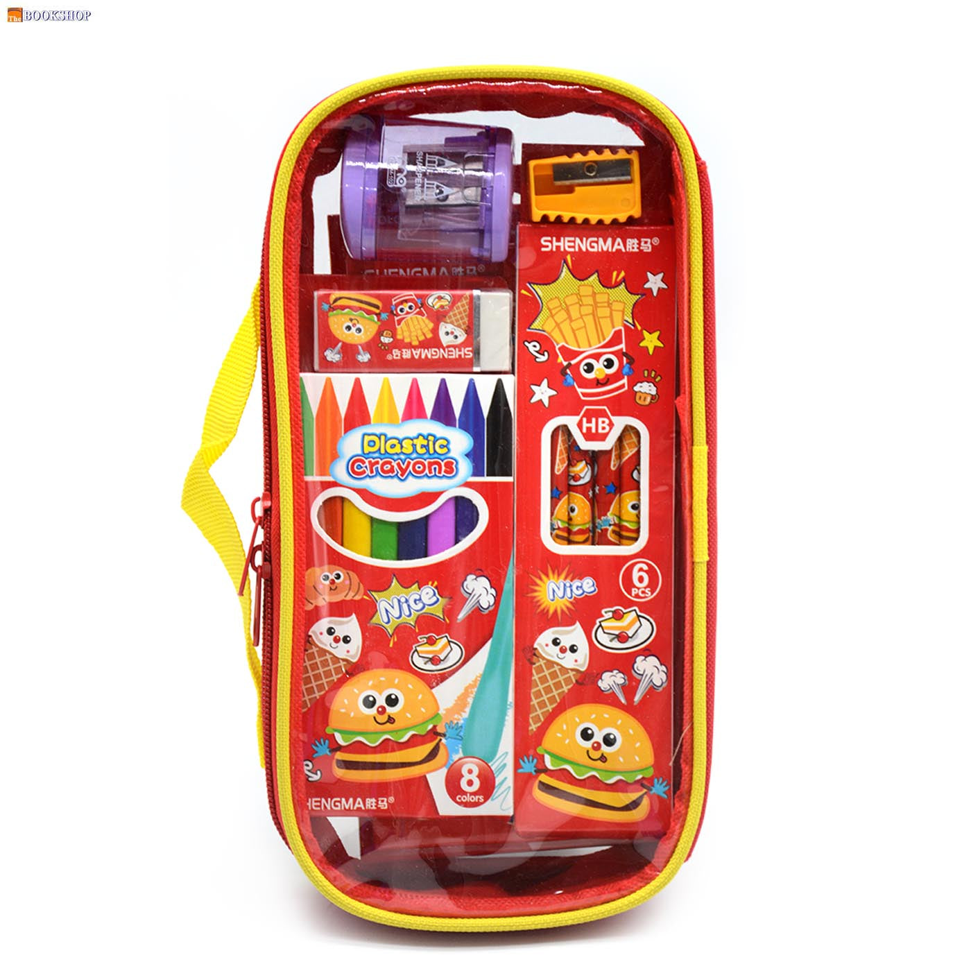 SHENGMA 7 IN1 STATIONERY SET IN ZIPPER POUCH BAG