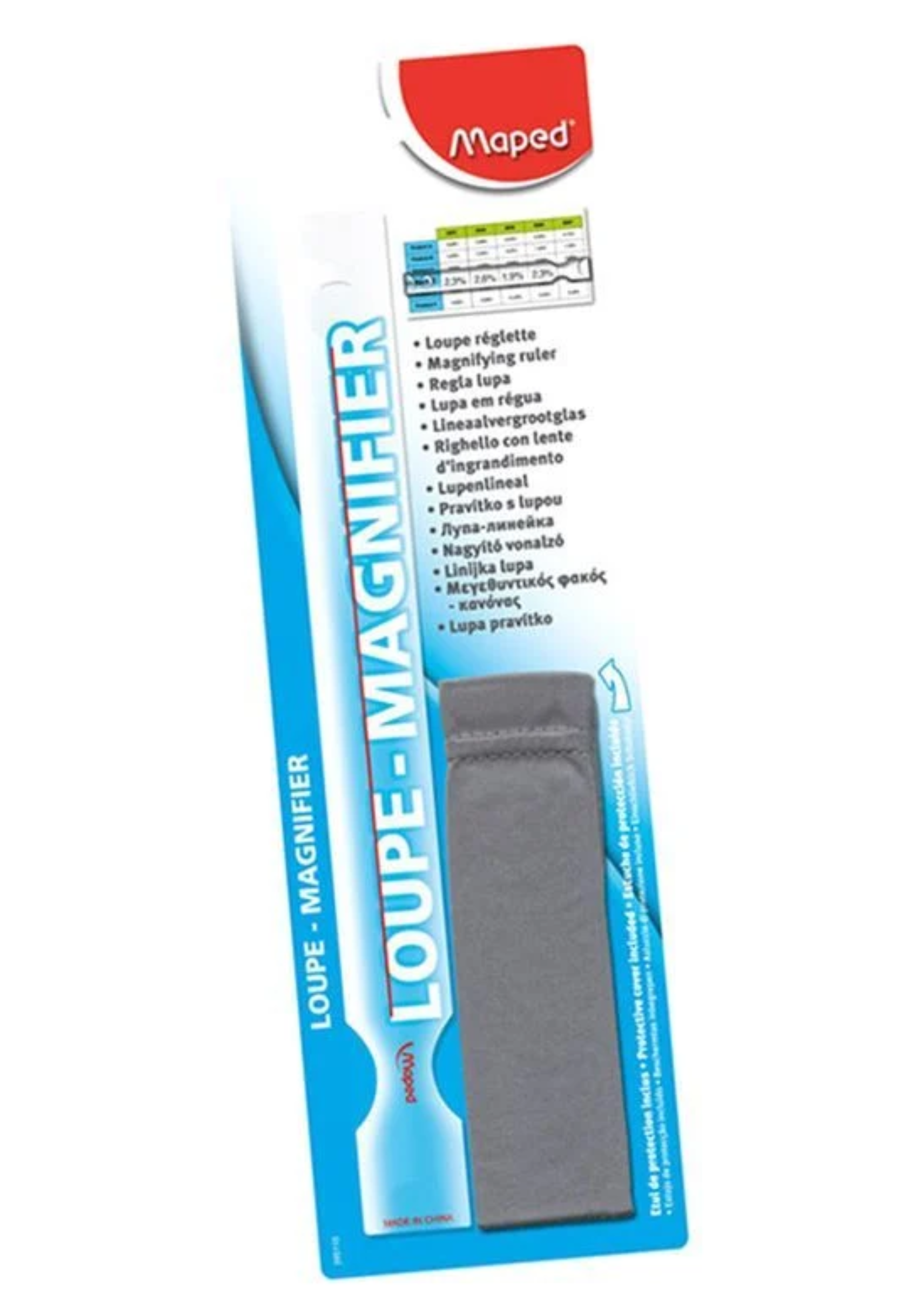 MAPED MAGNIFIER RULER 20CM                                عدسة بلاستيكية مكبرة بطول 20سم