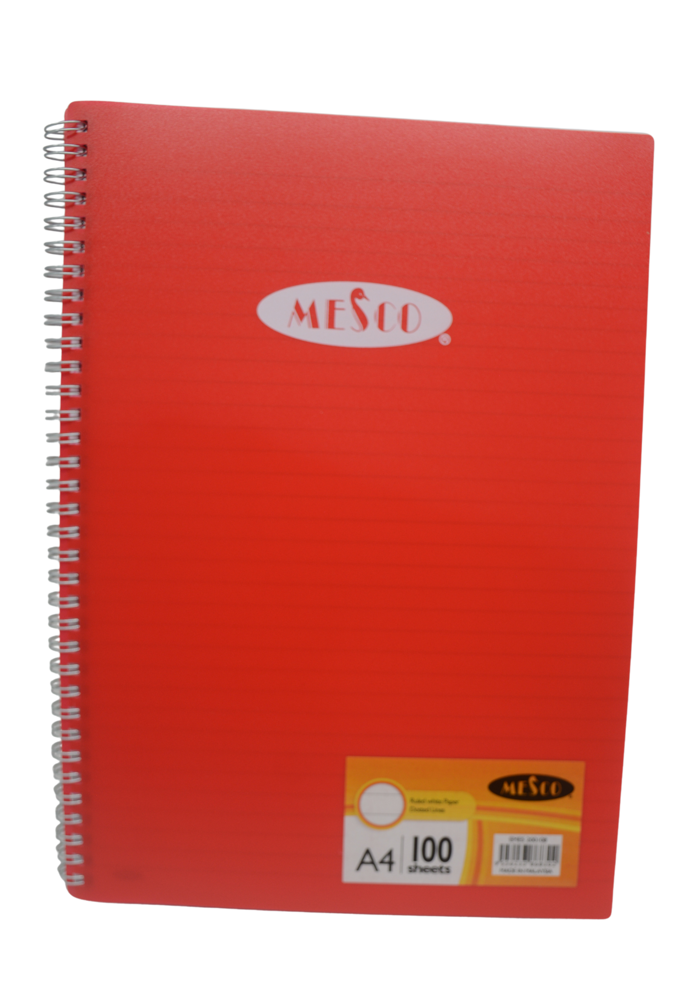 MESCO PP COVER SPIRAL NOTEBOOK 100SHT A4-ASSTD