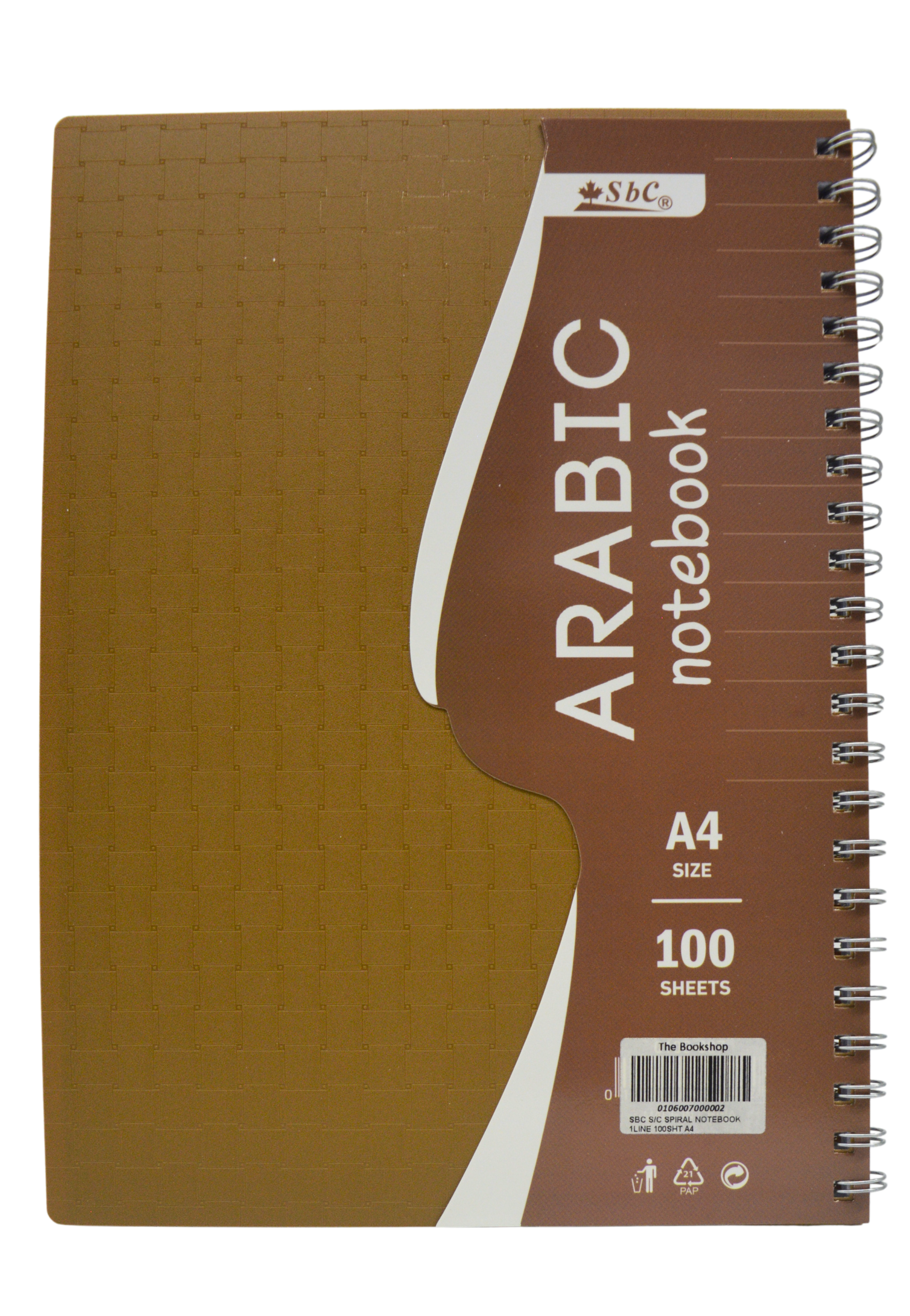 SBC S/C SPIRAL NOTEBOOK 1LINE 100SHT A4