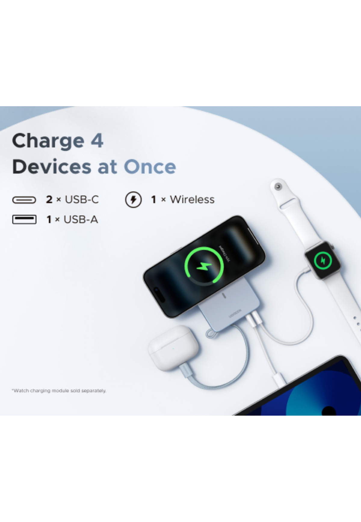 UGREEN 45W/20000MAH PD 25W POWERBANK W/MAG.BLUE